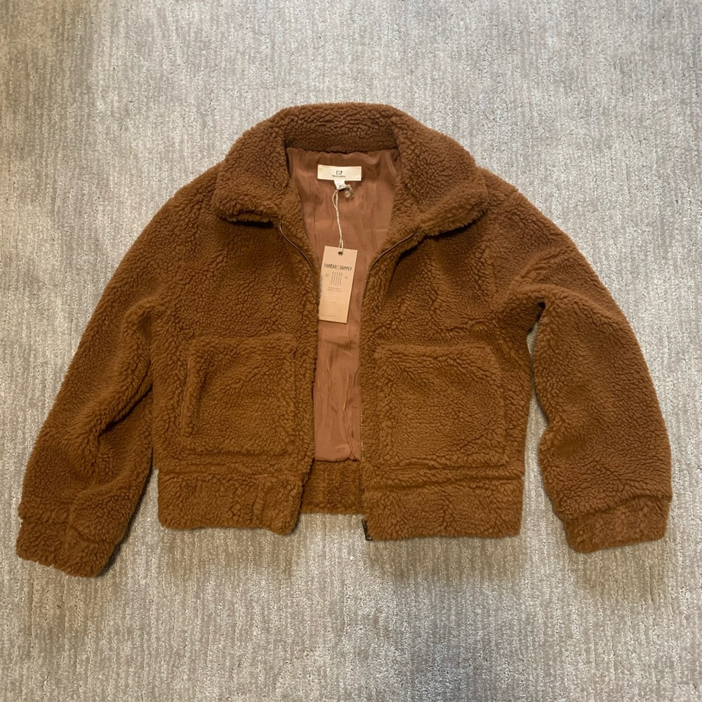 NWT Thread & supply teddy coat
